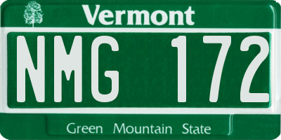 VT license plate NMG172