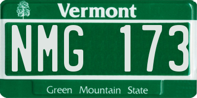 VT license plate NMG173
