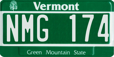 VT license plate NMG174