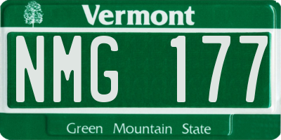 VT license plate NMG177