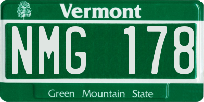 VT license plate NMG178