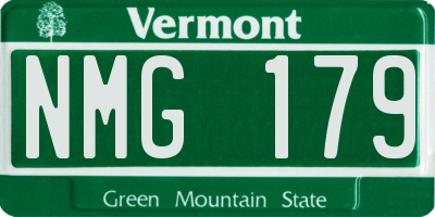 VT license plate NMG179