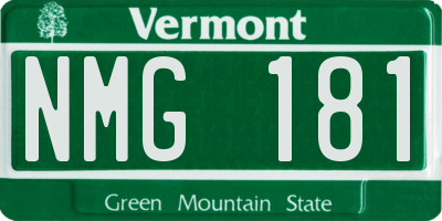 VT license plate NMG181
