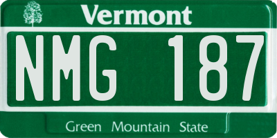 VT license plate NMG187