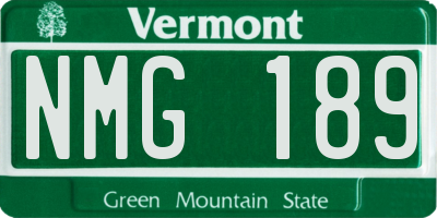 VT license plate NMG189