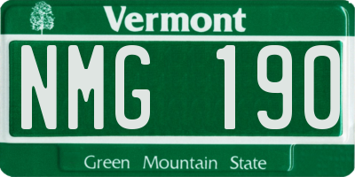 VT license plate NMG190