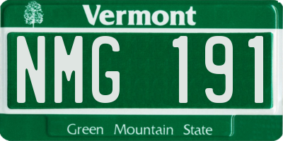 VT license plate NMG191
