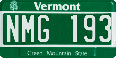 VT license plate NMG193