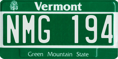 VT license plate NMG194