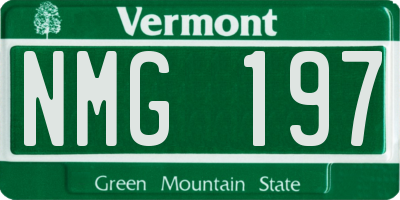 VT license plate NMG197
