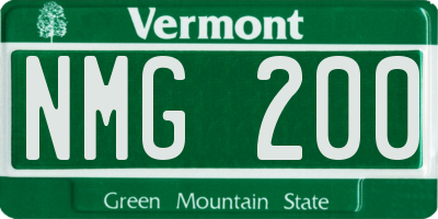 VT license plate NMG200