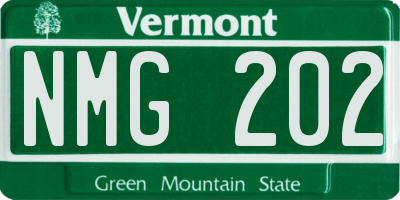 VT license plate NMG202