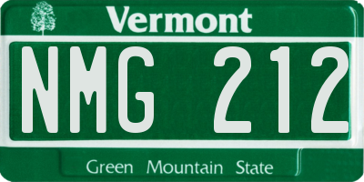 VT license plate NMG212