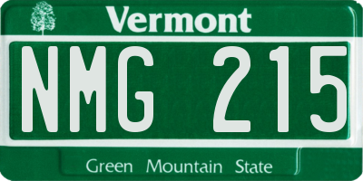 VT license plate NMG215