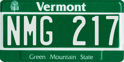 VT license plate NMG217