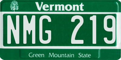 VT license plate NMG219