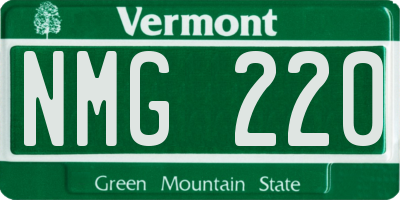 VT license plate NMG220