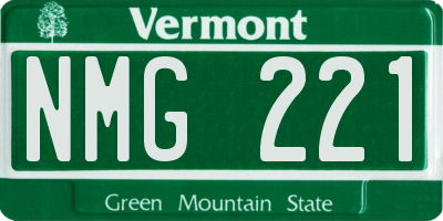 VT license plate NMG221