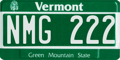 VT license plate NMG222