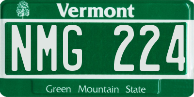VT license plate NMG224