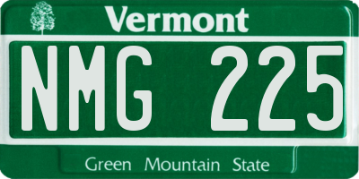 VT license plate NMG225