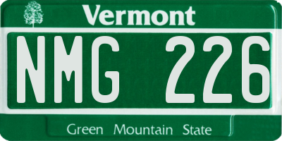 VT license plate NMG226