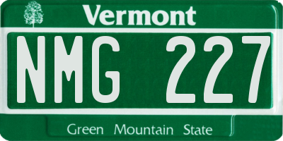 VT license plate NMG227