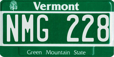 VT license plate NMG228