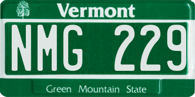 VT license plate NMG229