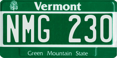 VT license plate NMG230