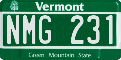 VT license plate NMG231