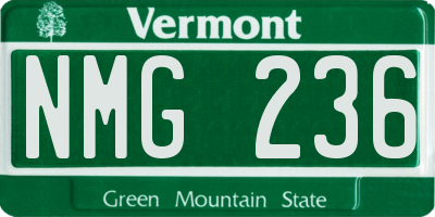 VT license plate NMG236
