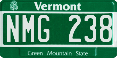 VT license plate NMG238