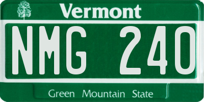 VT license plate NMG240