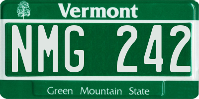 VT license plate NMG242