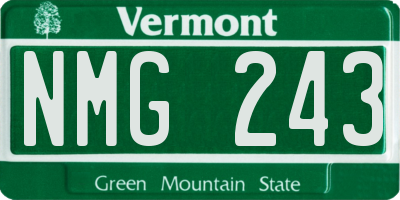 VT license plate NMG243