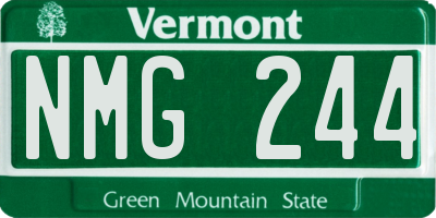 VT license plate NMG244
