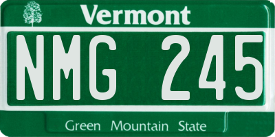 VT license plate NMG245