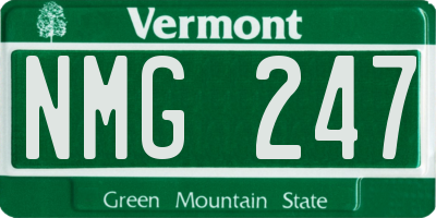VT license plate NMG247