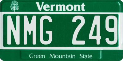 VT license plate NMG249