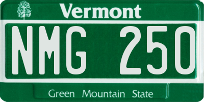 VT license plate NMG250