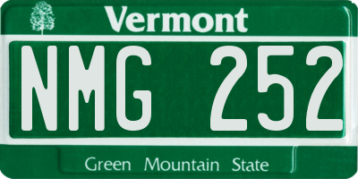 VT license plate NMG252