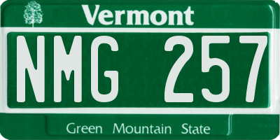 VT license plate NMG257