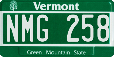 VT license plate NMG258