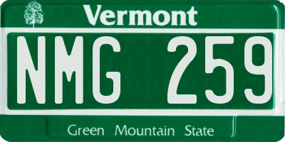 VT license plate NMG259