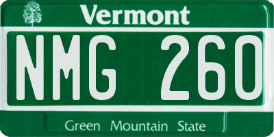 VT license plate NMG260