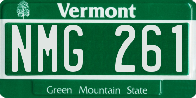VT license plate NMG261