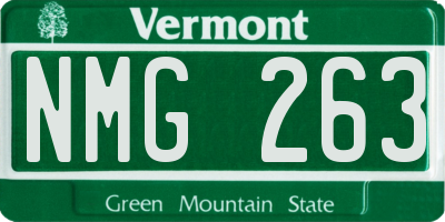 VT license plate NMG263