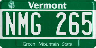 VT license plate NMG265