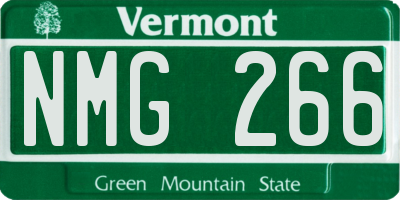 VT license plate NMG266